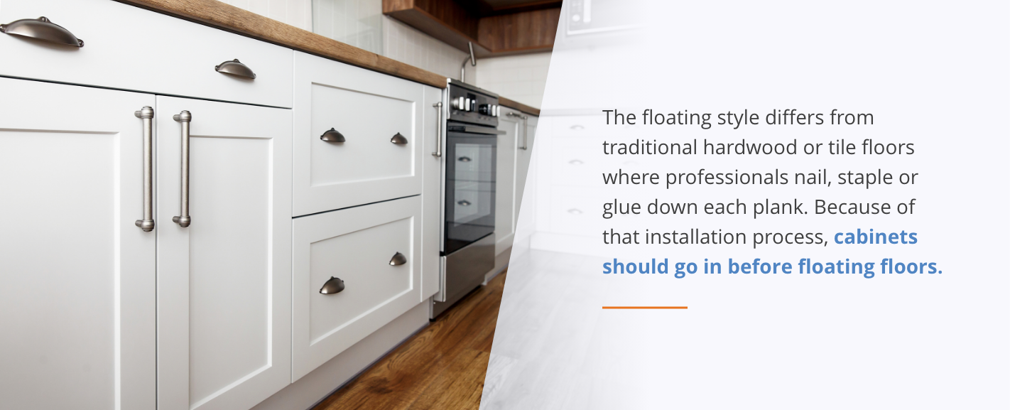 can you put cabinets on a floating floor