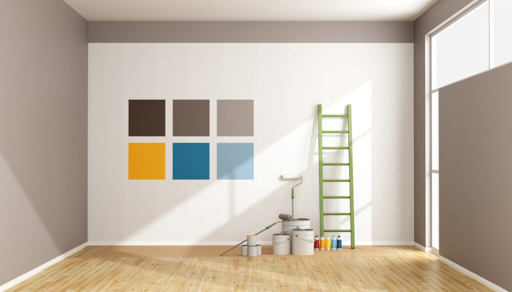 paint swatches on wall
