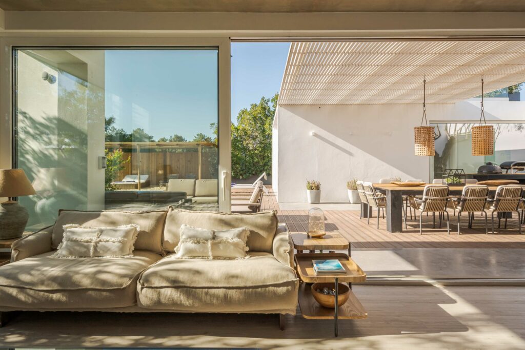 modern villa with pool and interior