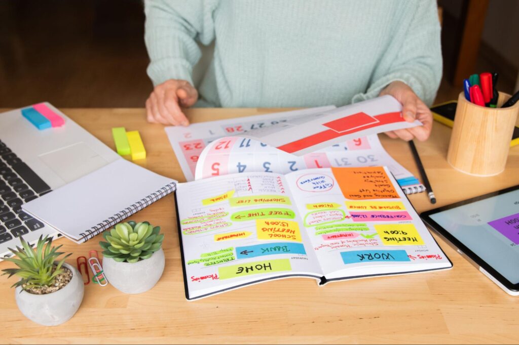 efficient-woman-planning-calendar-for-home-or-work