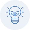 icon with plant inside a light bulb