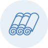 Blue icon with rolls of carpet