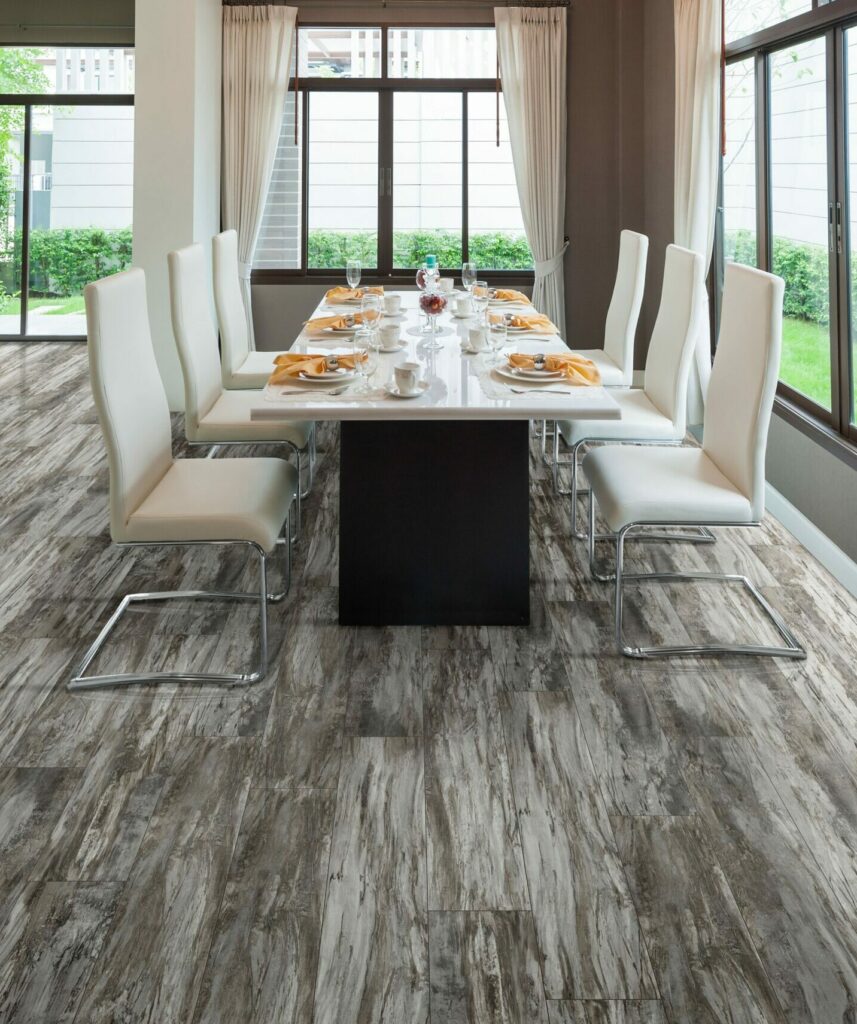 vinyl floor in dining room