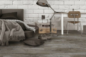 luxury vinyl flooring in man cave