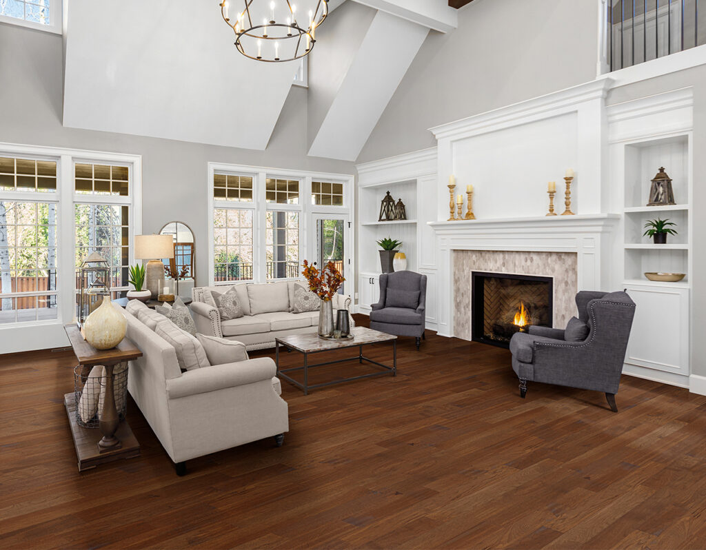 Park Place: Coffee Solid Hardwood Flooring in Living Room