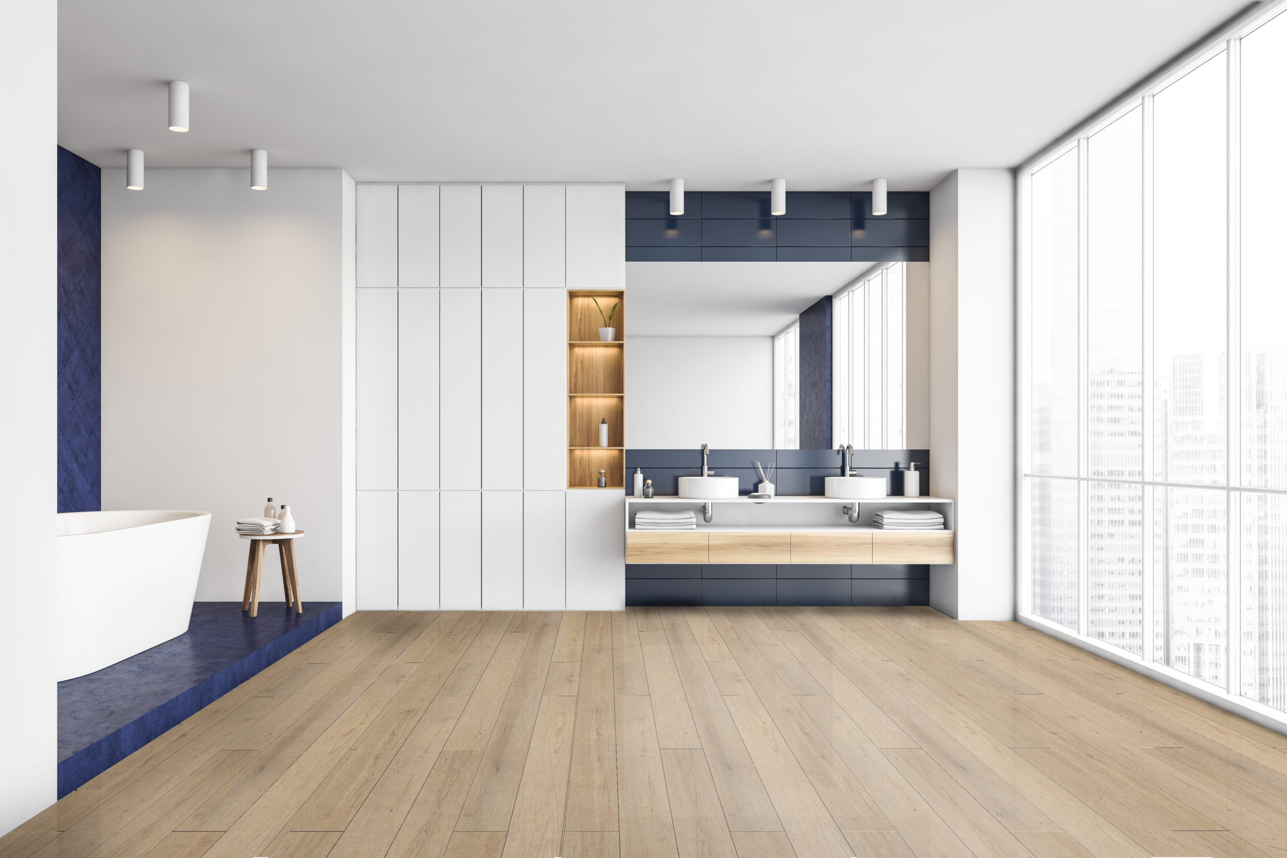 Chicago: Cafe Chic Waterproof Luxury Vinyl Plank Flooring in Bathroom