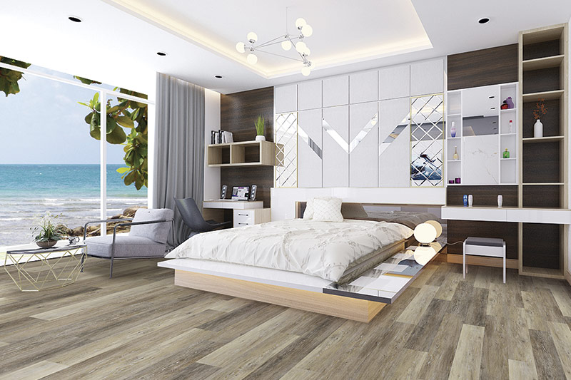 Serenity: Lowcountry Waterproof Luxury Vinyl Floor in Bedroom