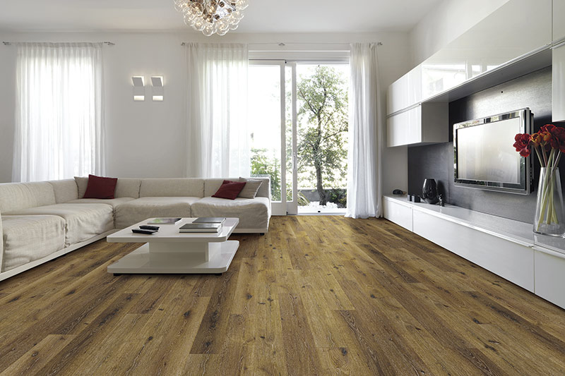 Serenity: Honeycomb Waterproof Luxury Vinyl Floor in Living Room