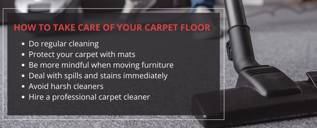HOW TO TAKE CARE OF YOUR CARPET FLOOR banner