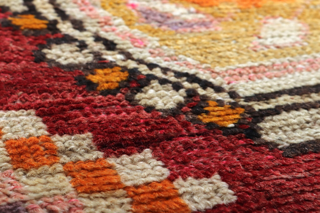 Textures and patterns in color from woven carpets