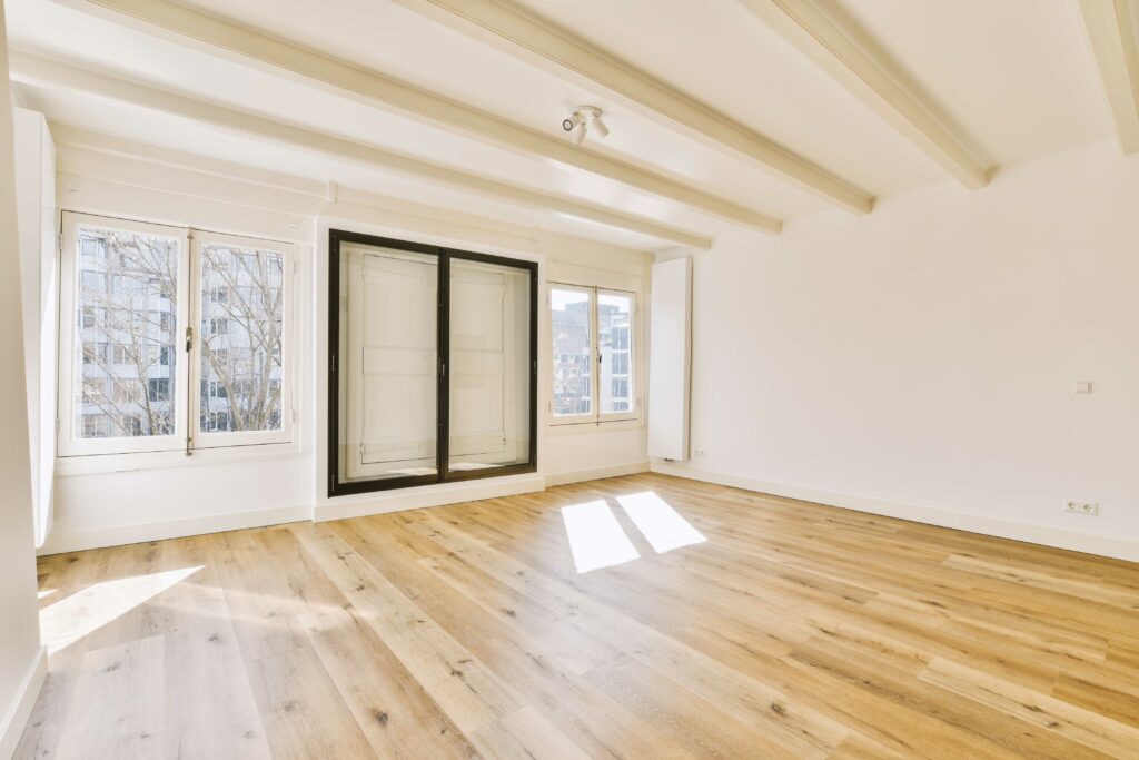 empty living room with hardwood floor